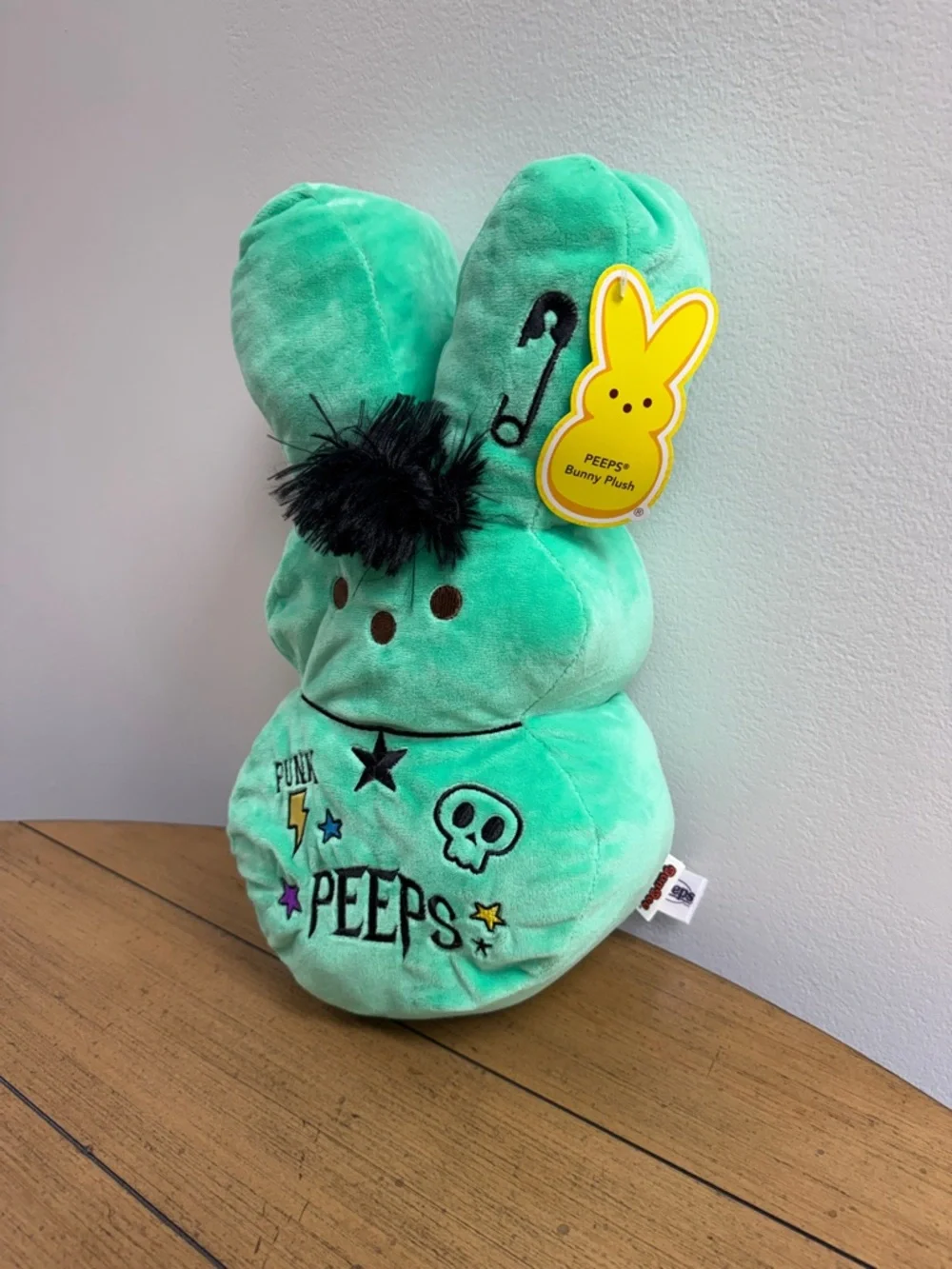 PEEPS Punk Plush Bunny Toy in Mint Green 15 inches